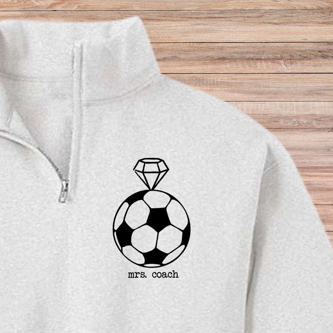 Mrs. Coach Logo Quarter Zip Pullover (Choose Your Sport)