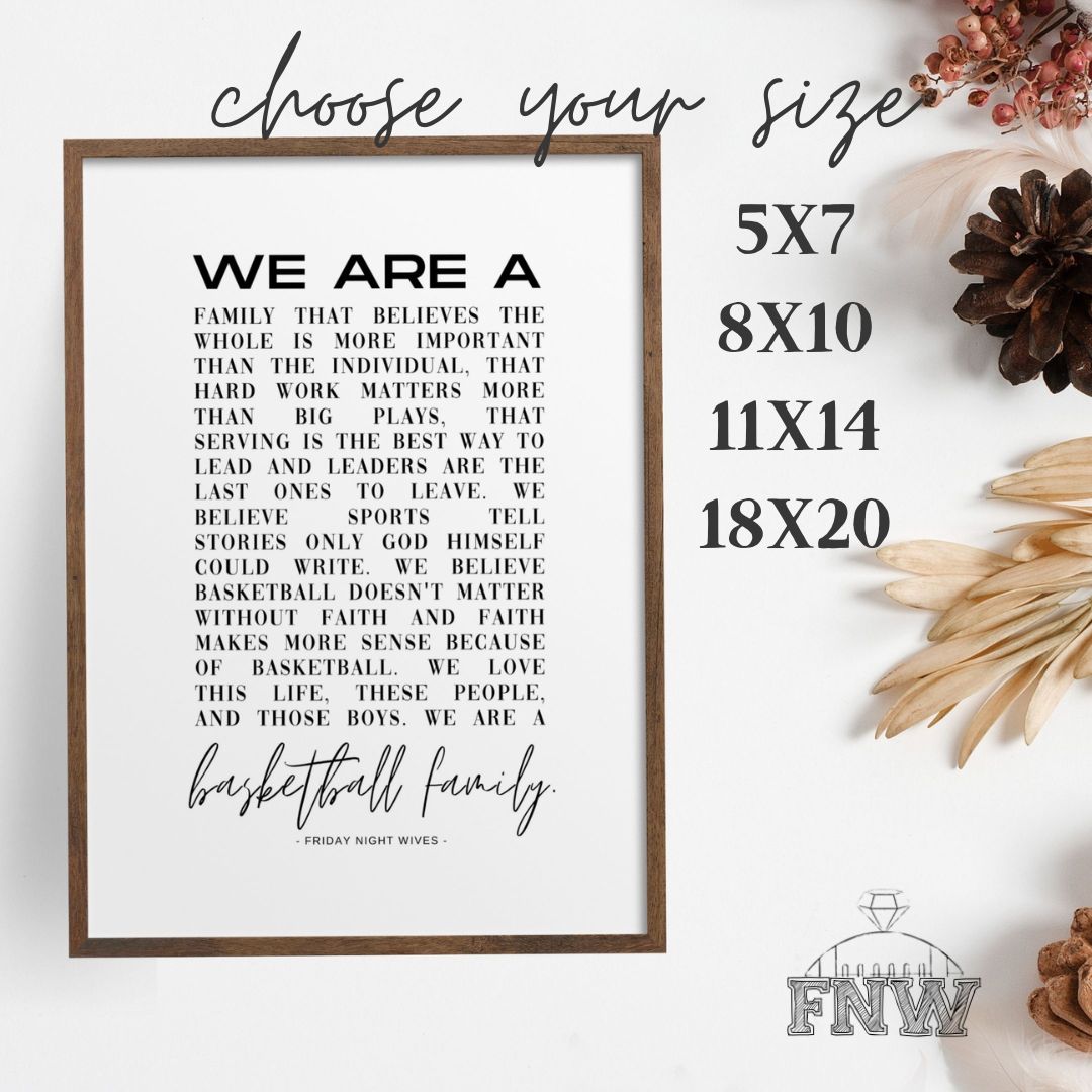 Basketball Family Wall Art *Digital Download*