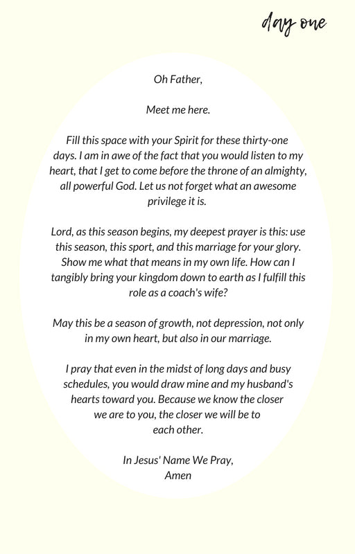 31 Days of Prayers for the Coach's Wife (Ebook)