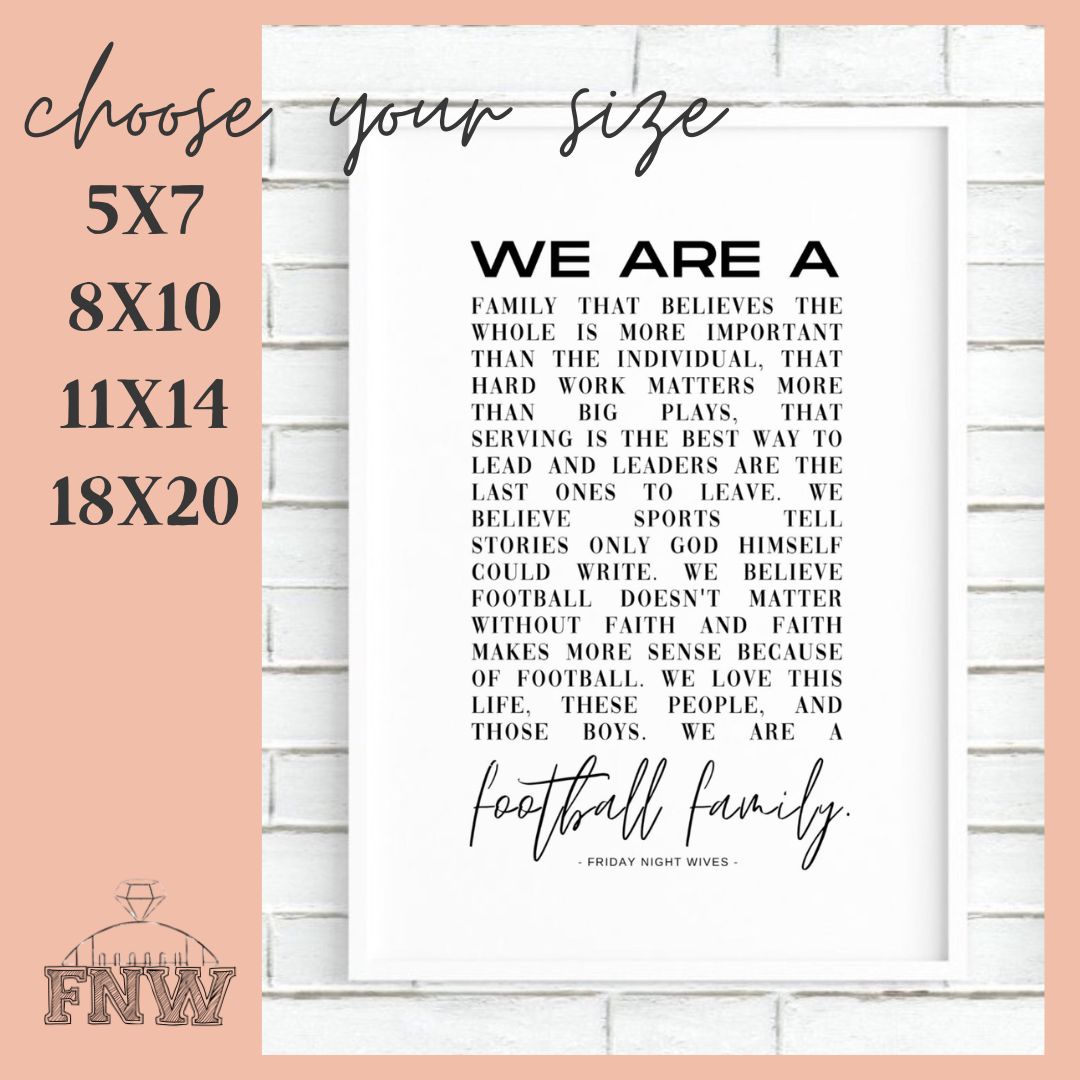Football Family Wall Art *Digital Download*