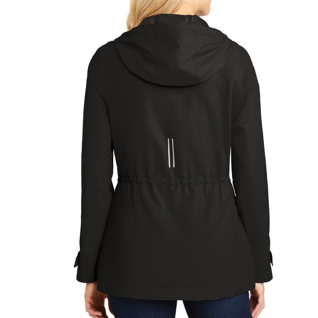 Black Mrs. Coach Football Logo Rain Jacket