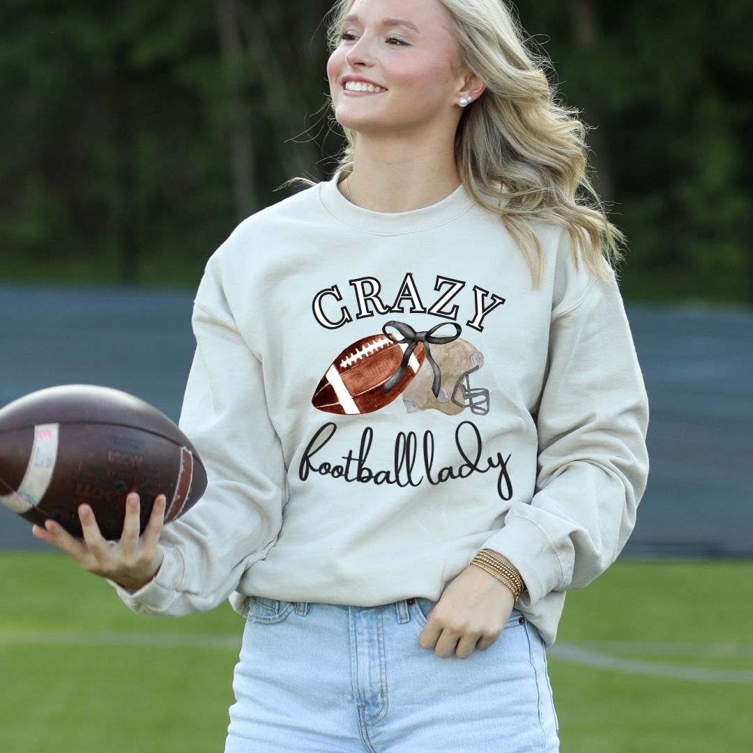 Crazy Football Lady Crewneck