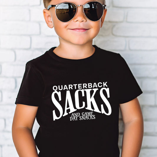 Quarterback Sacks & Game Day Snacks Kids Tee