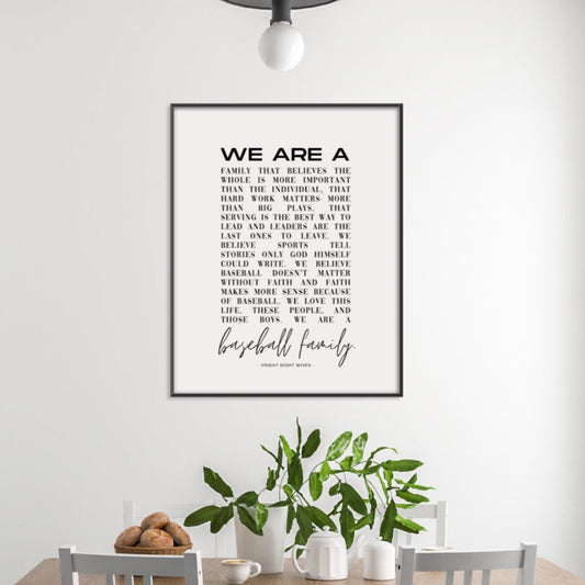 Baseball Family Wall Art *Digital Download*