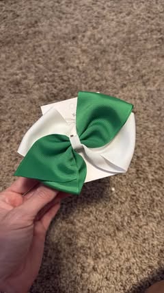 Green/White Kids Bow