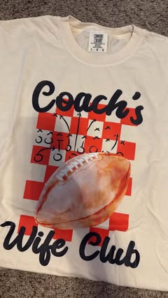 Coach's Wife Club Tee: Orange/red LARGE