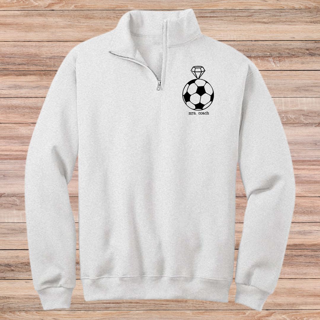 Mrs. Coach Logo Quarter Zip Pullover (Choose Your Sport)