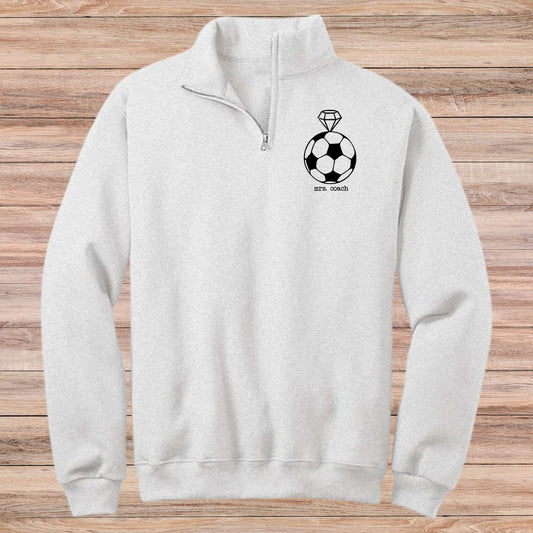 Mrs. Coach Logo Quarter Zip Pullover (Choose Your Sport)