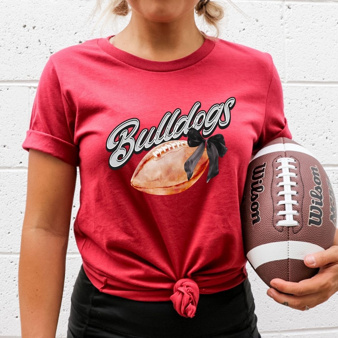 Mascot Bow & Football Tee