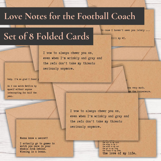 Love Notes for the Football Coach (Set of 8)
