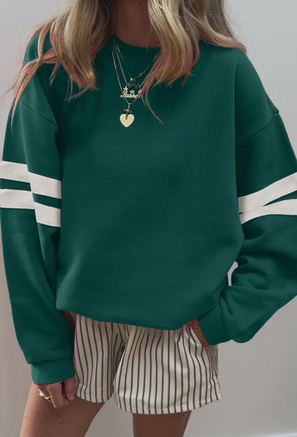 Varsity Stripped Oversized Sweatshirt (PREORDER)