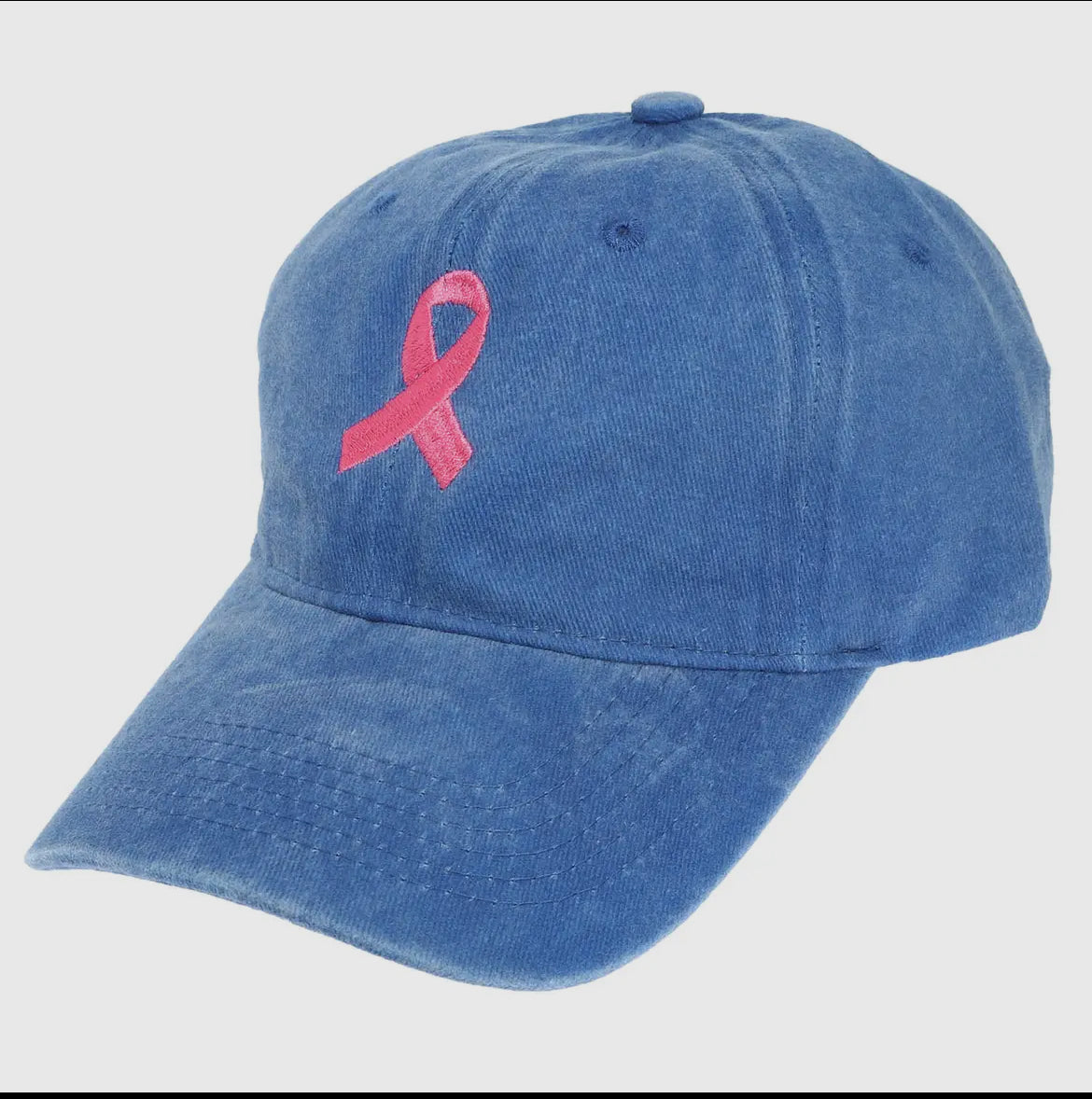 Embroidered Breast Cancer Ribbon Hat (PREORDER)
