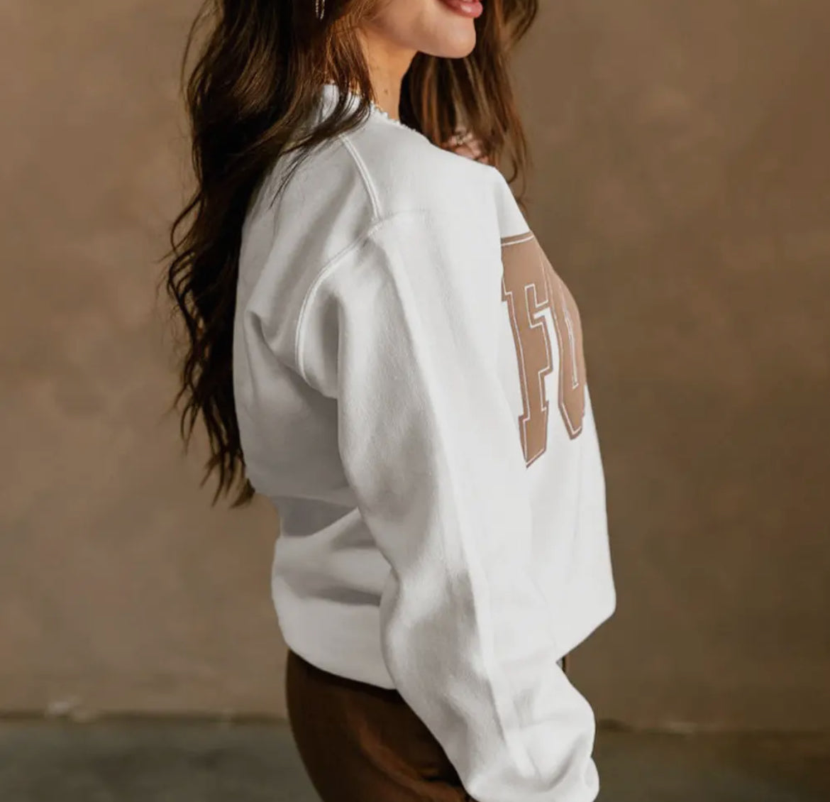 White Football Puff Sweatshirt (PREORDER)