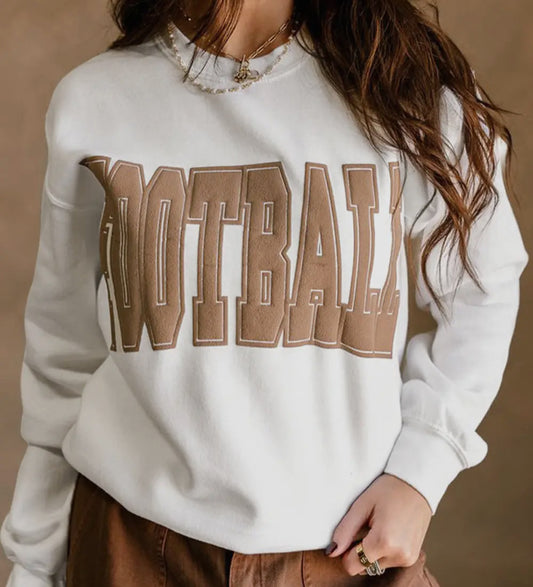 White Football Puff Sweatshirt (PREORDER)