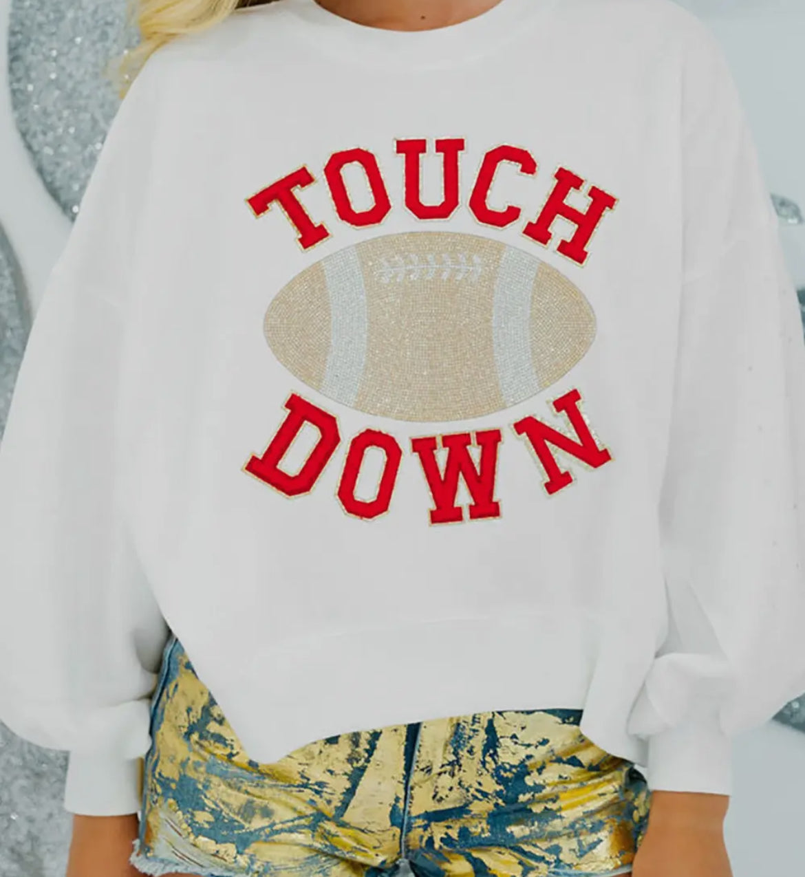 White Touchdown Sweatshirt (PREORDER)