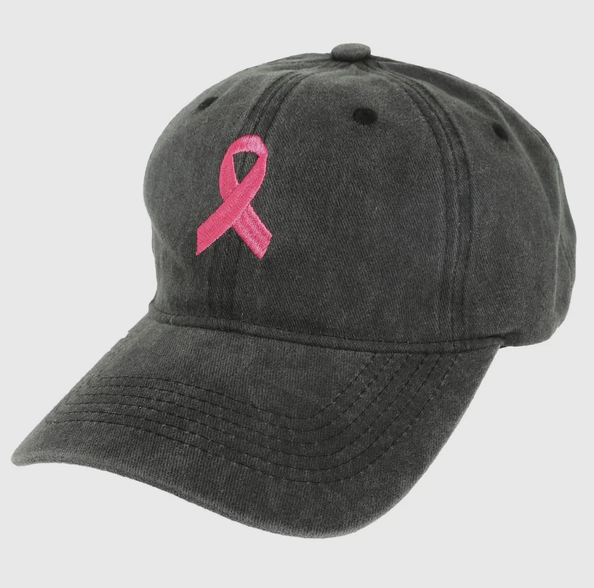 Embroidered Breast Cancer Ribbon Hat (PREORDER)