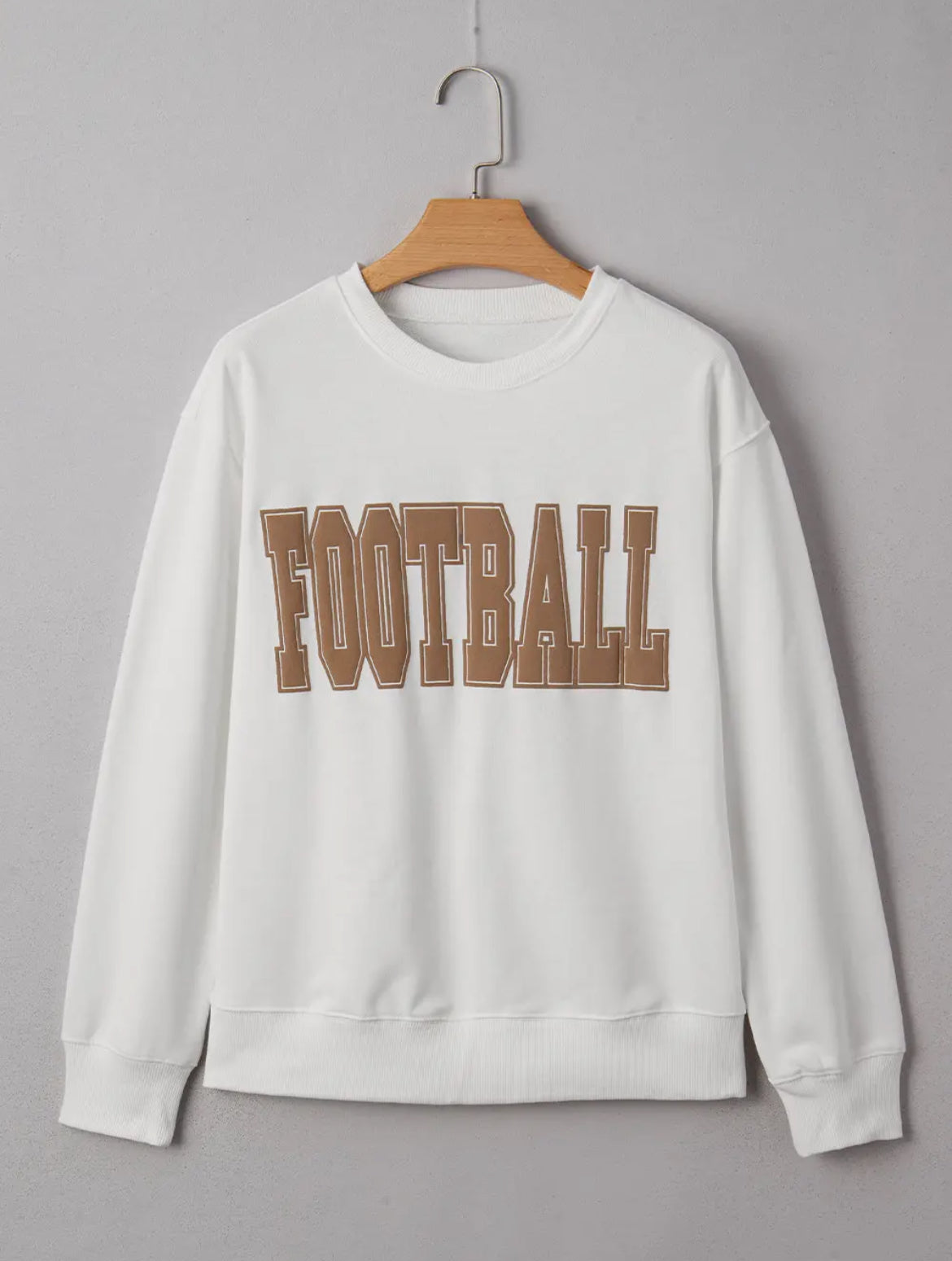 White Football Puff Sweatshirt (PREORDER)