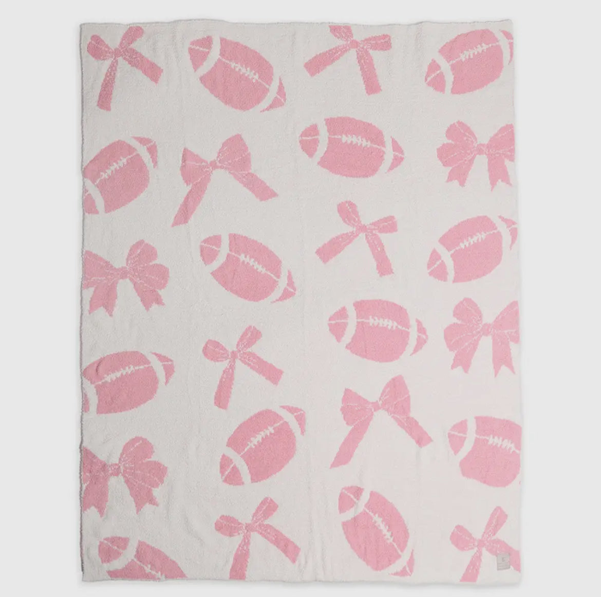 Pink Ribbon Reversible Football Throw Blanket (PREORDER)