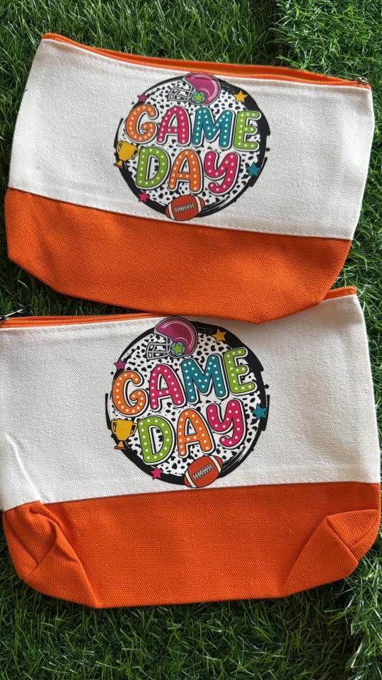 Game Day Canvas Make Up Bags