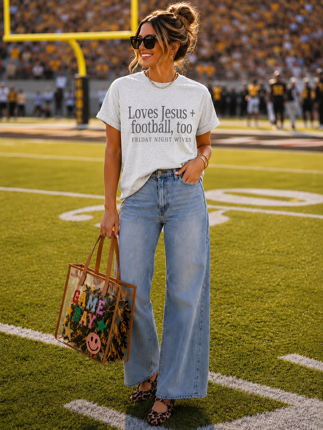 Loves Jesus & Football Too Tee