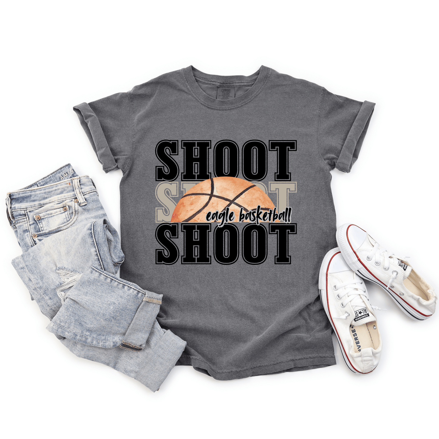 Custom Basketball "SHOOT" Crewneck/Tee