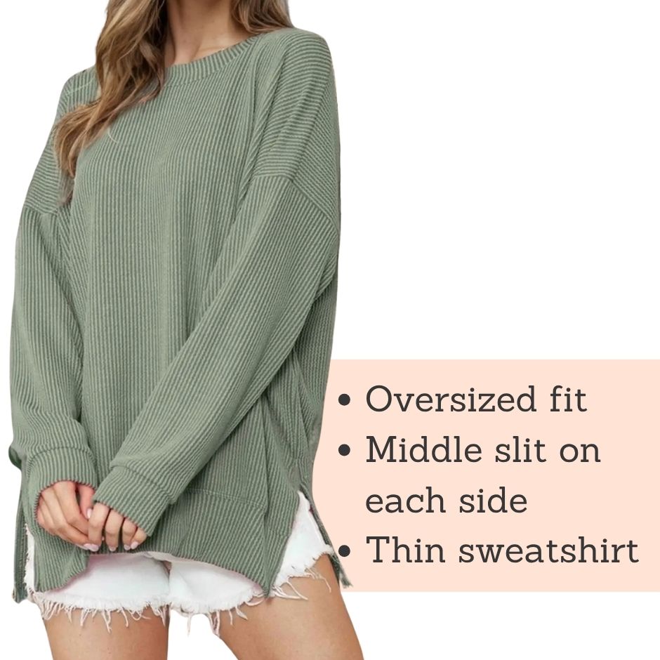 Custom Oversized Ribbed Sweatshirt