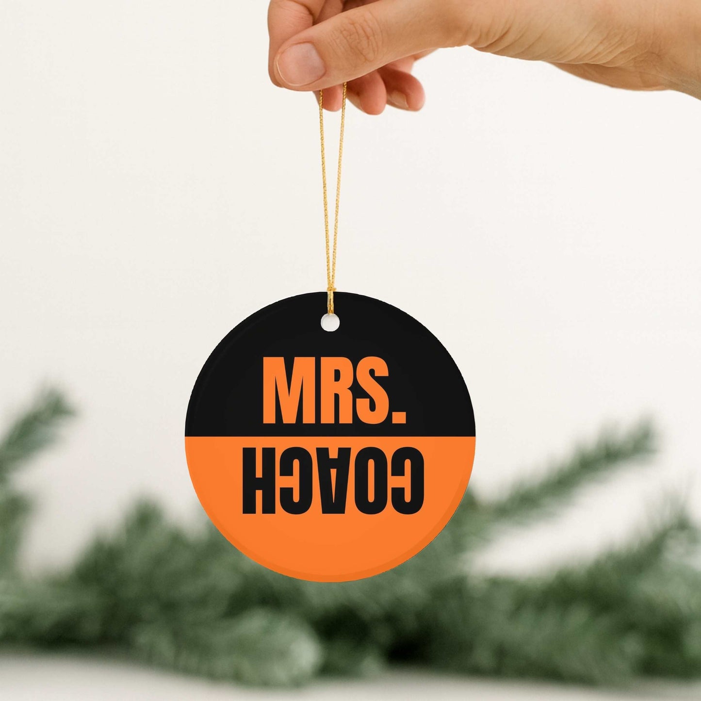 Two-Toned Mrs. Coach Ornament