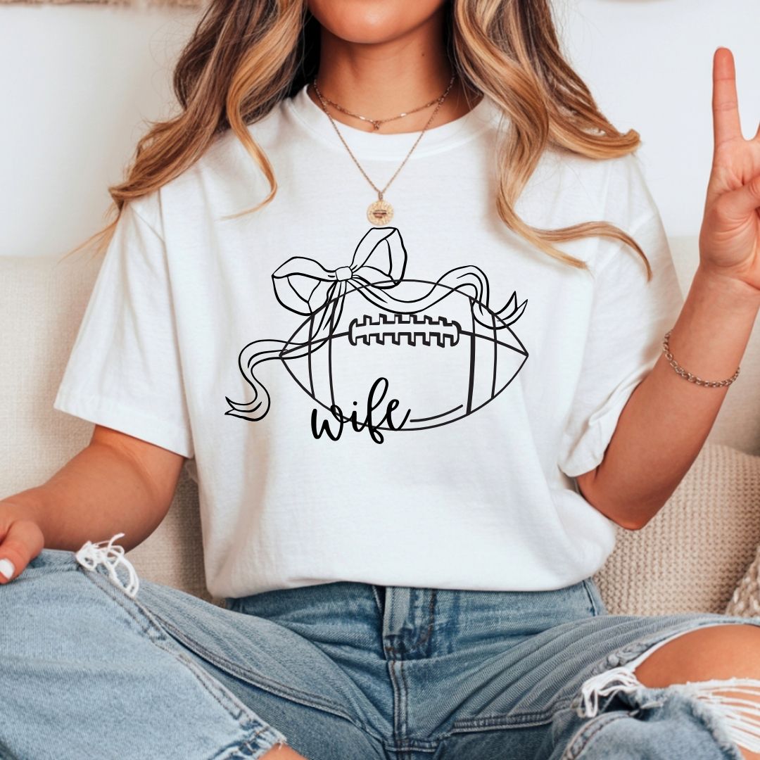 Cute Football Wife Graphic Tee