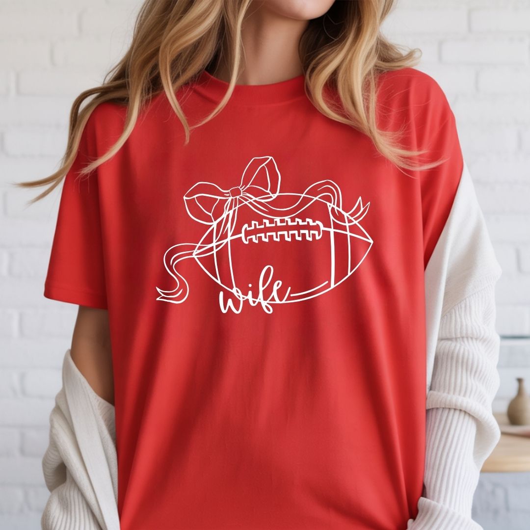 Cute Football Wife Graphic Tee