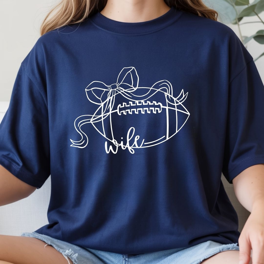 Cute Football Wife Graphic Tee