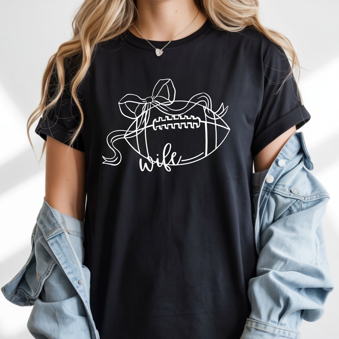 Cute Football Wife Graphic Tee
