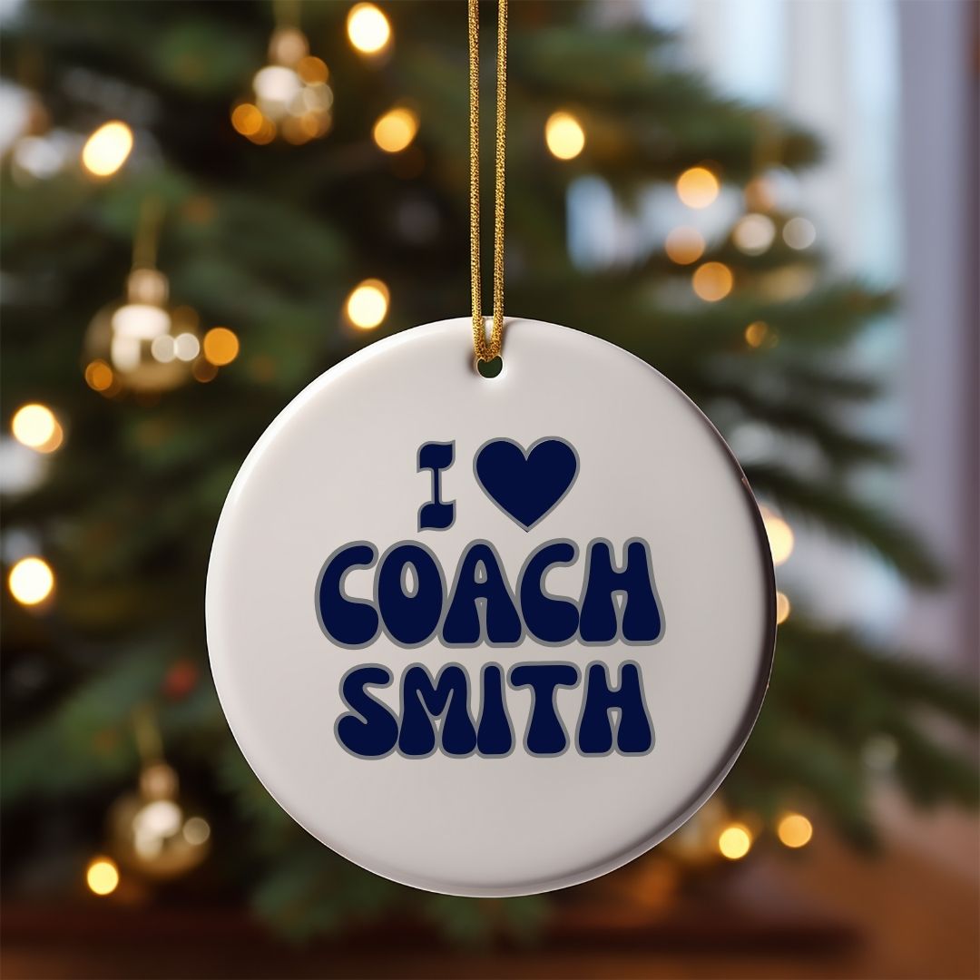 Custom I Heart Coach _____ Ornament