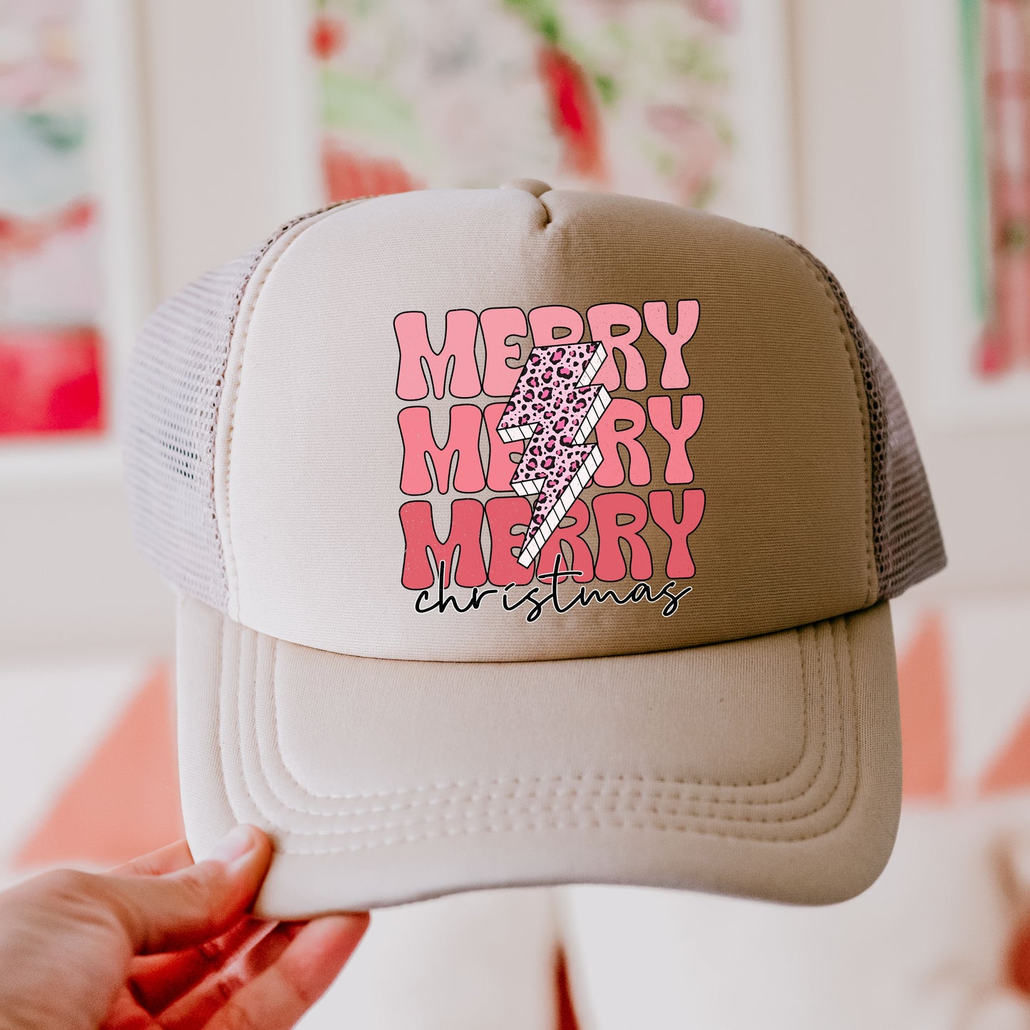 Retro Merry Christmas Trucker Hat