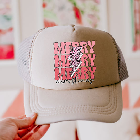 Retro Merry Christmas Trucker Hat