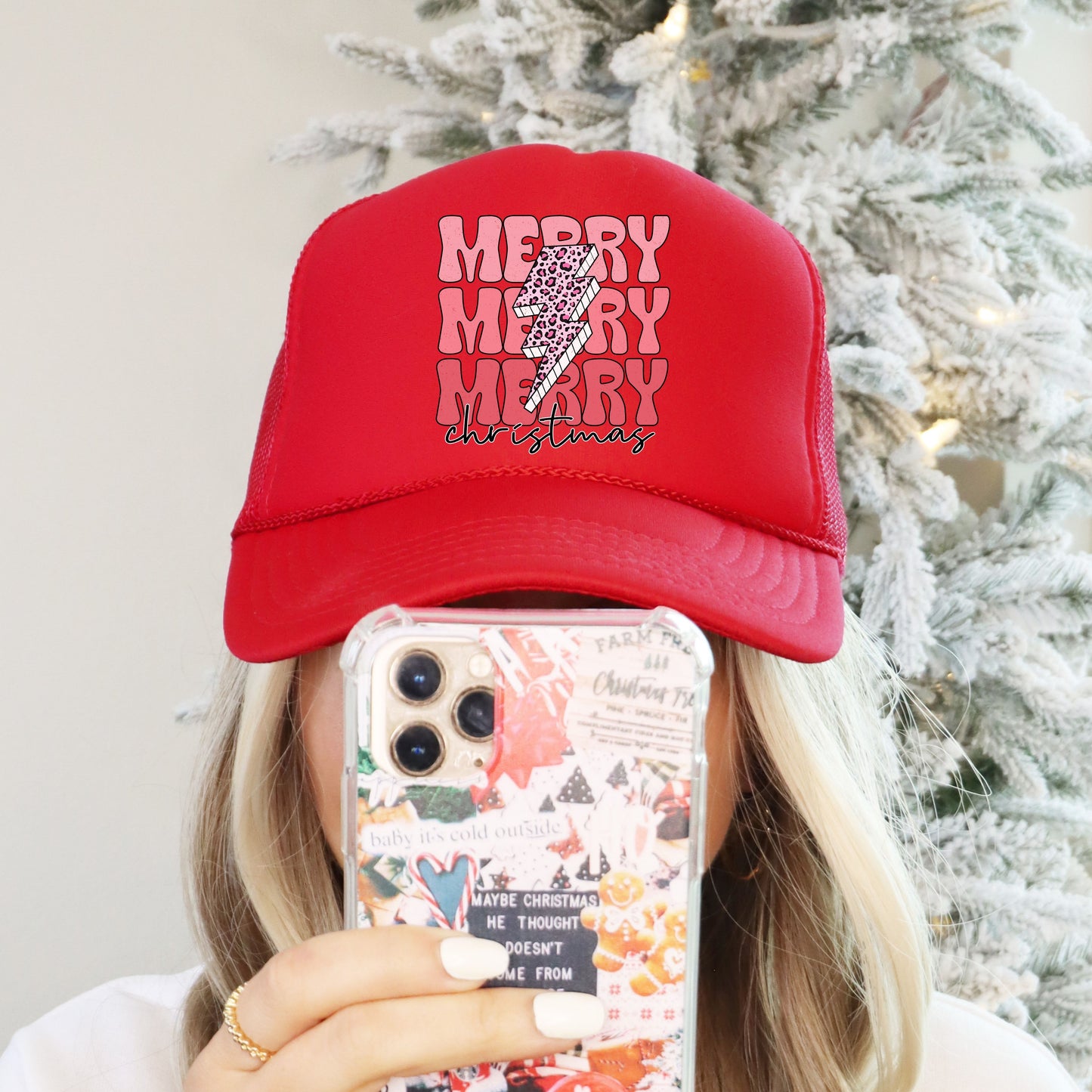 Retro Merry Christmas Trucker Hat