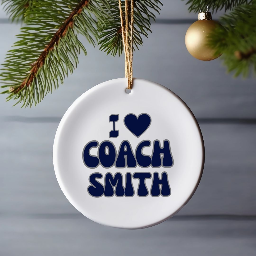 Custom I Heart Coach _____ Ornament