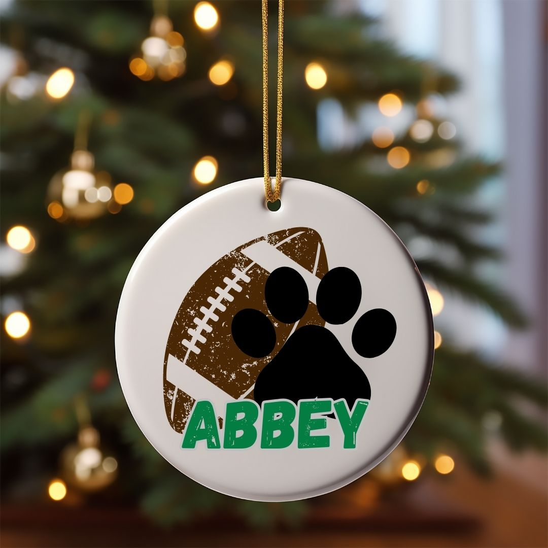 Custom Paw Print Dog Ornament