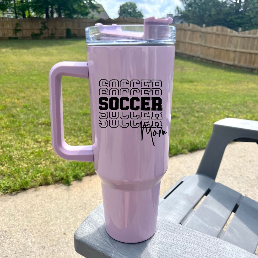 Football Wife 40 oz Tumbler (4 Cup Colors, Choose your Phrase)