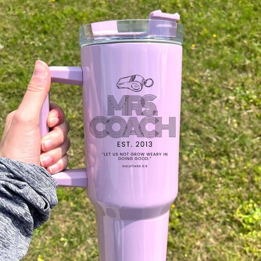 Mrs. Coach 40 oz Tumbler (4 Cup Colors)