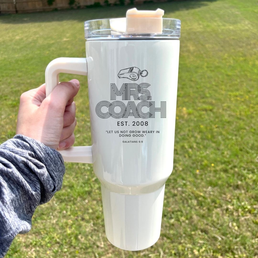 Mrs. Coach 40 oz Tumbler (4 Cup Colors)