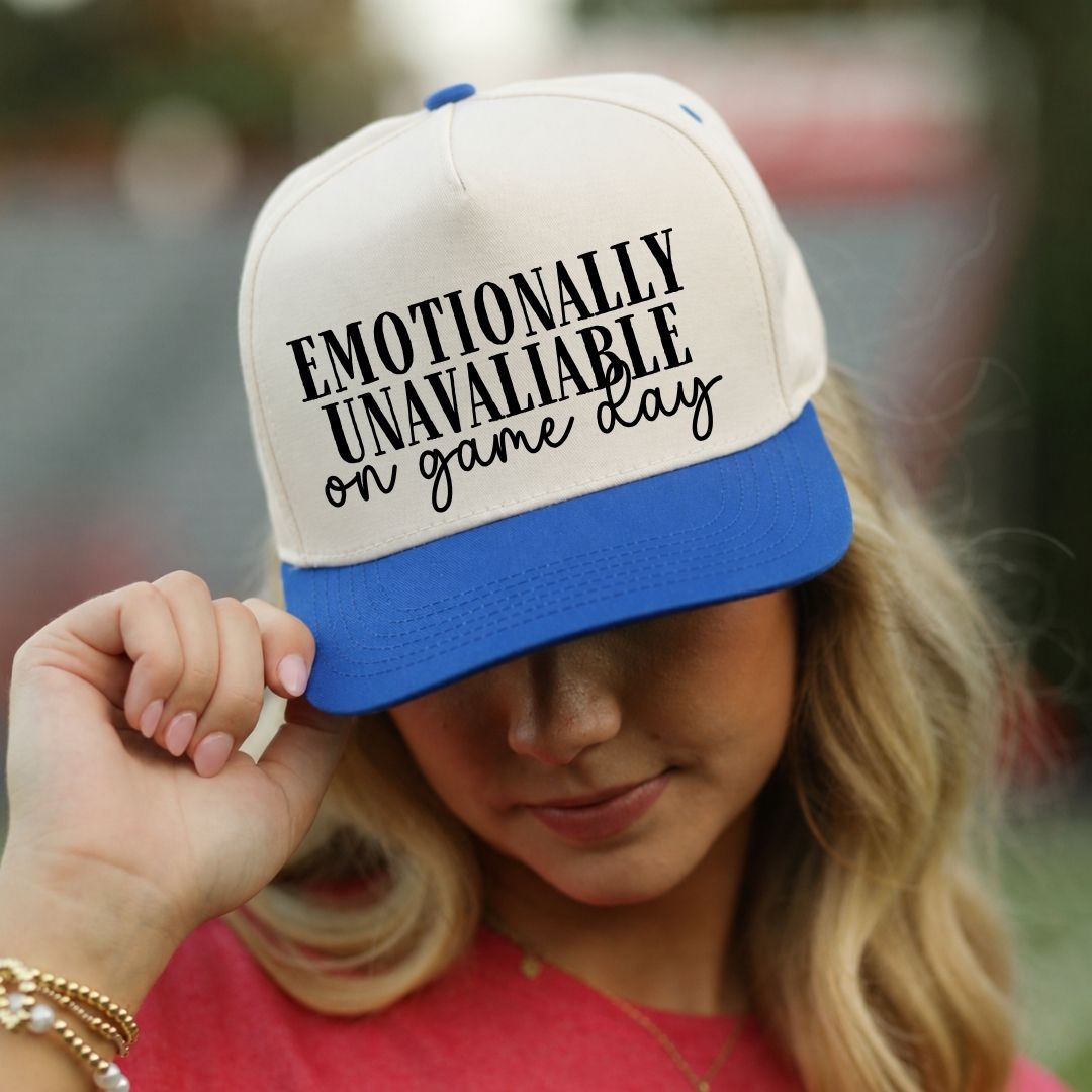 Emotionally Unavailable On Game Day Hat