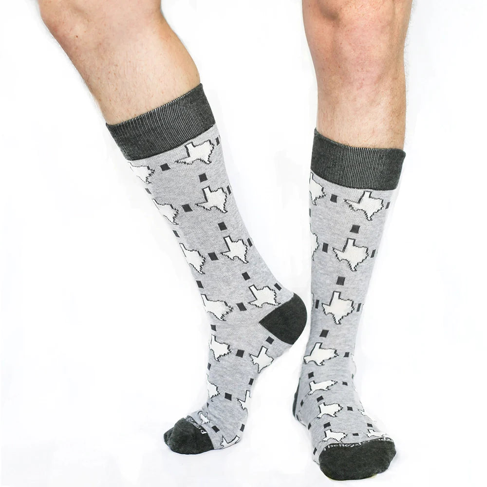 Men's Texas Pride Socks (Gray/White)
