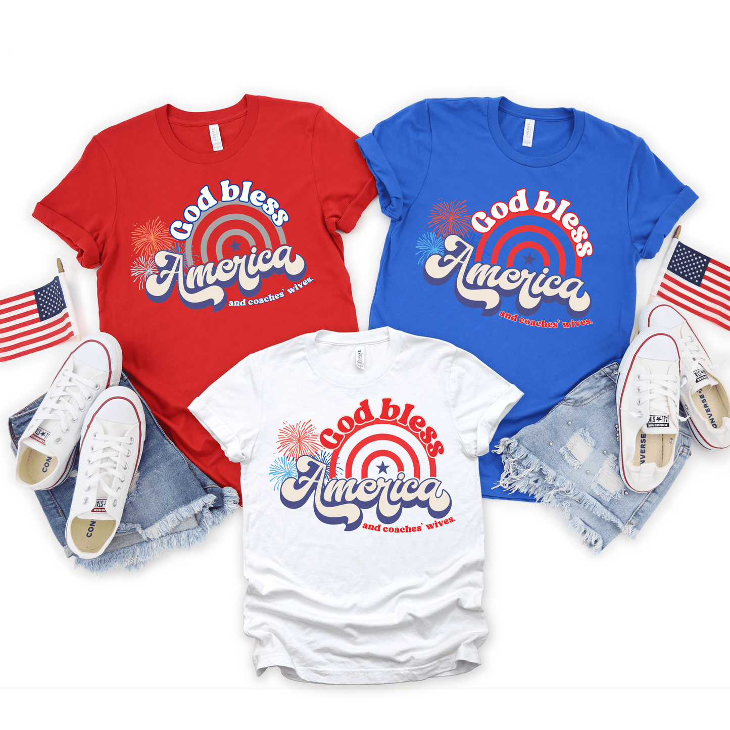 God Bless America and Coaches' Wives Tee