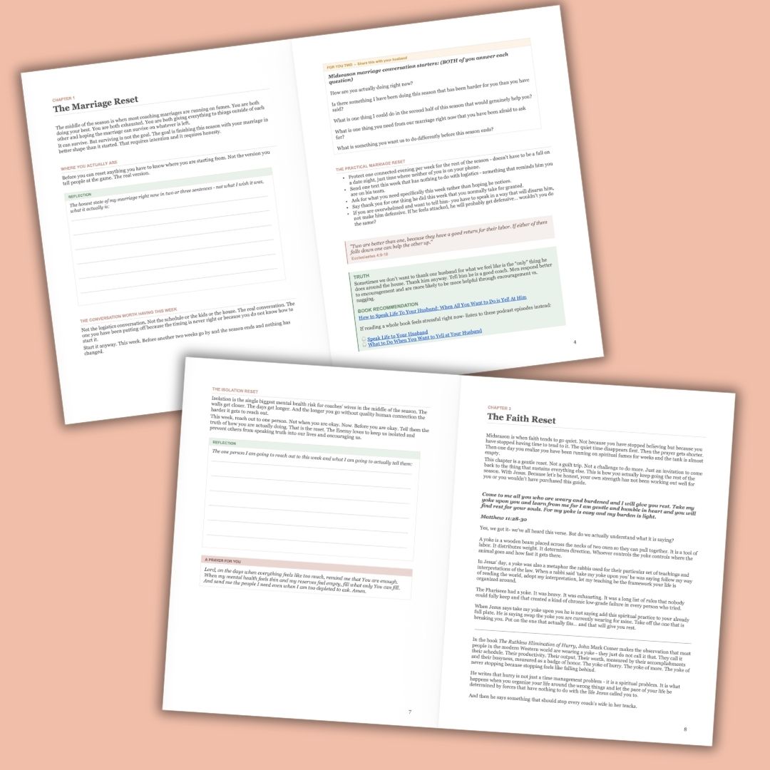 The Midseason Reset Guide for a Coach's Wife: Digital Download