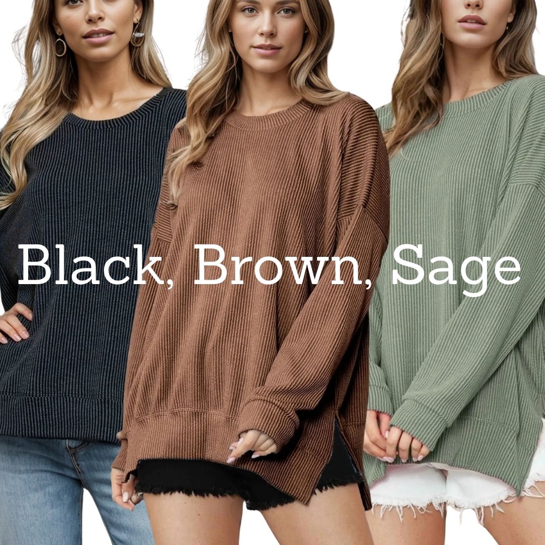 Custom Oversized Ribbed Sweatshirt