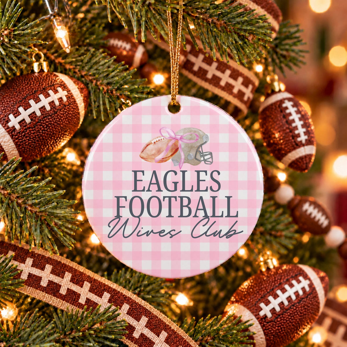 Custom Football Wives Club Ornament