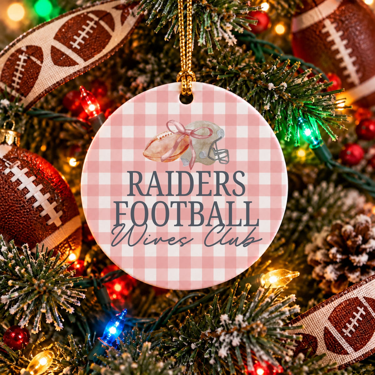 Custom Football Wives Club Ornament