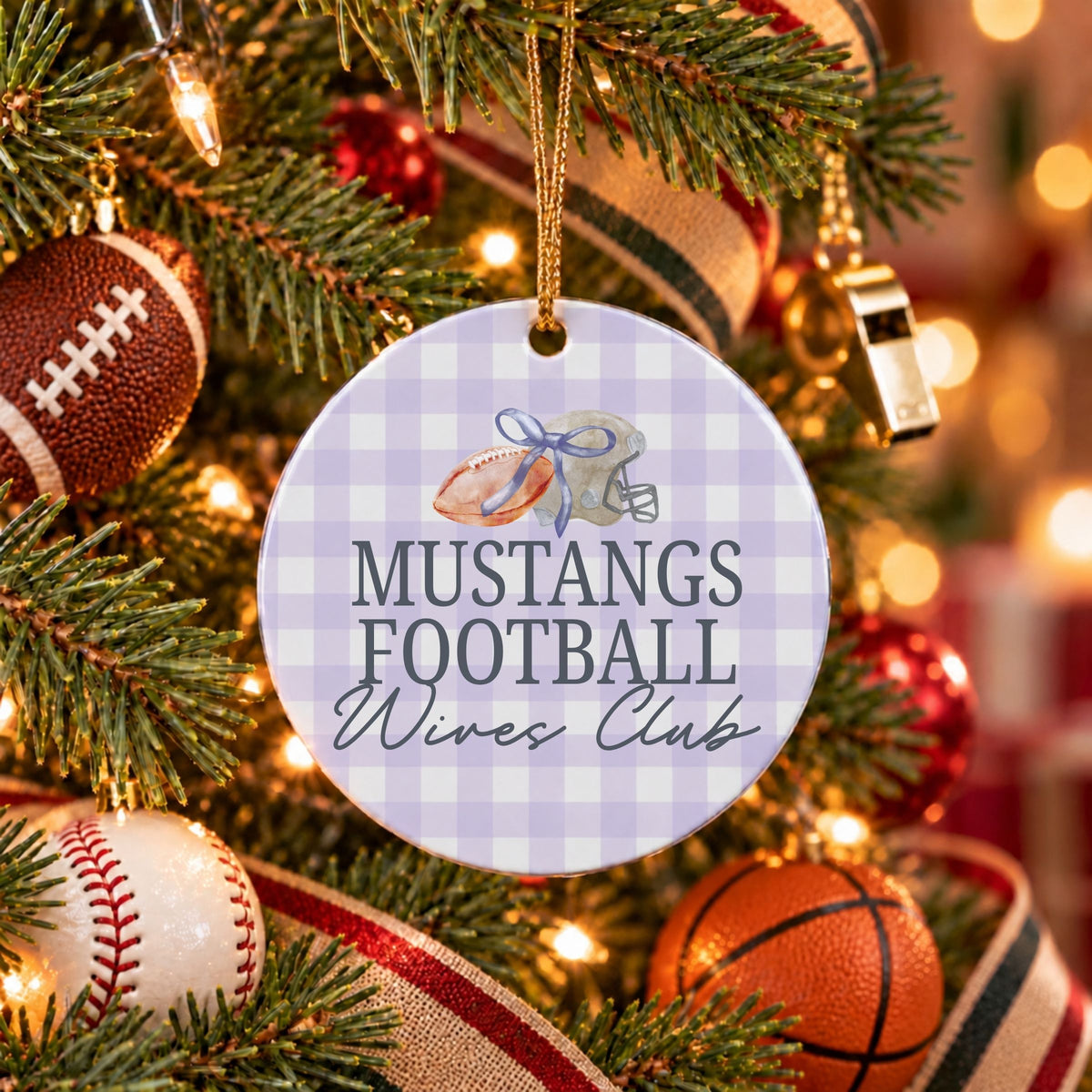 Custom Football Wives Club Ornament