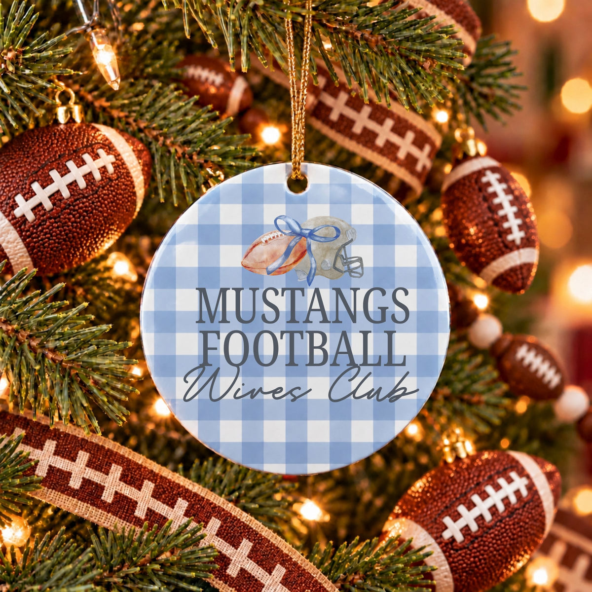 Custom Football Wives Club Ornament