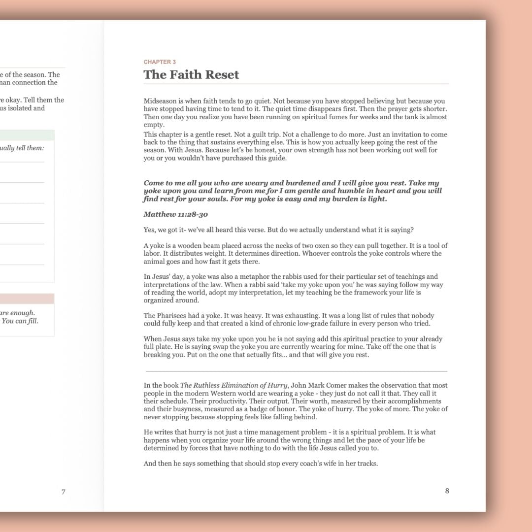The Midseason Reset Guide for a Coach's Wife: Digital Download